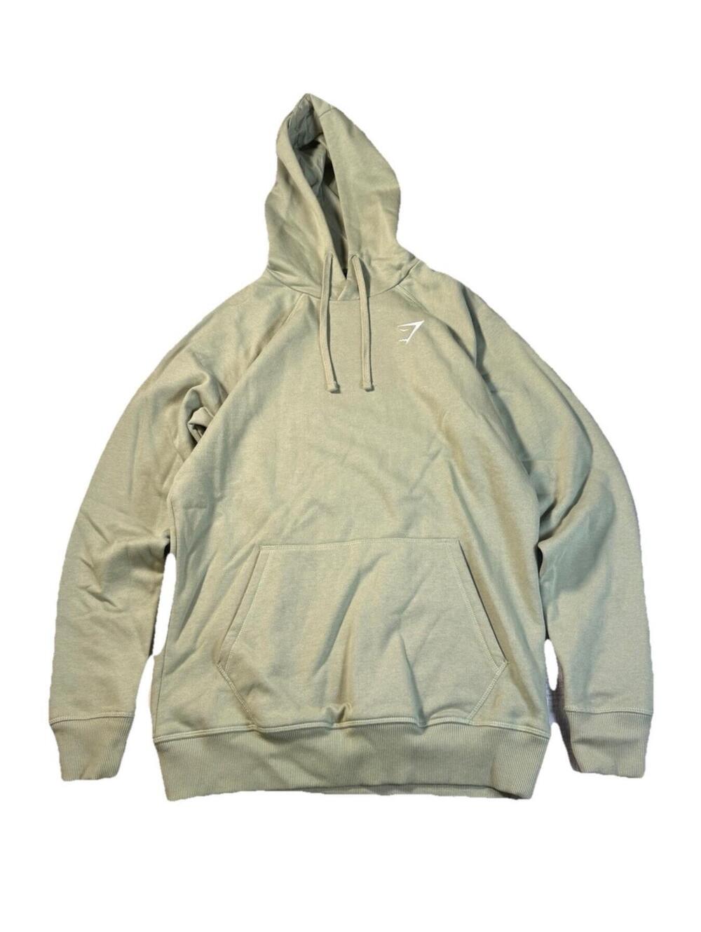 Gymshark Crest Hoodie Men’s Small Green Sweatshirt Pullover Workout Gym Casual